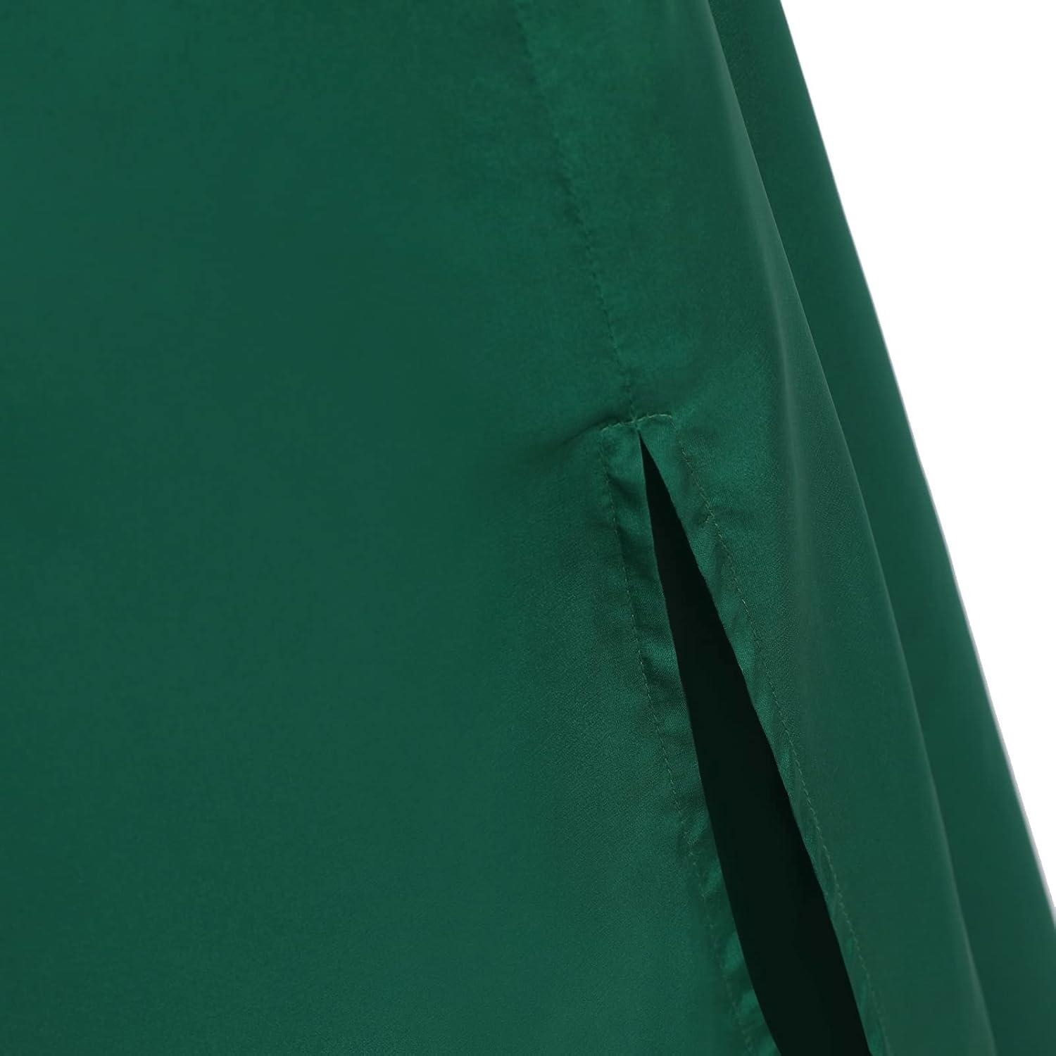 imageZAFUL Womens Sexy Backless Satin Maxi Dress Spaghetti Straps Cowl Neck Side Slit Zipper Cocktail Party Bodycon Dresses CGreenS
