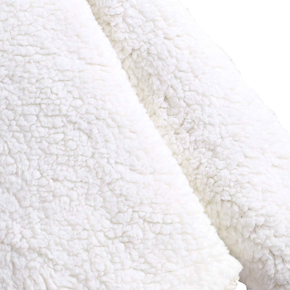 imageZAFUL Womens Teddy Coat Fuzzy Fleece Reversible Open Front Hooded Outwear Jacket 2Warm White S