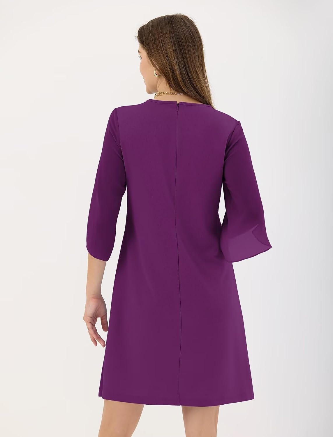 image:imageZAFUL Cocktail Dress for Women 2025 Elegant Flutter Sleeve Formal Wedding Guest Evening Party Dresses Rose Red L