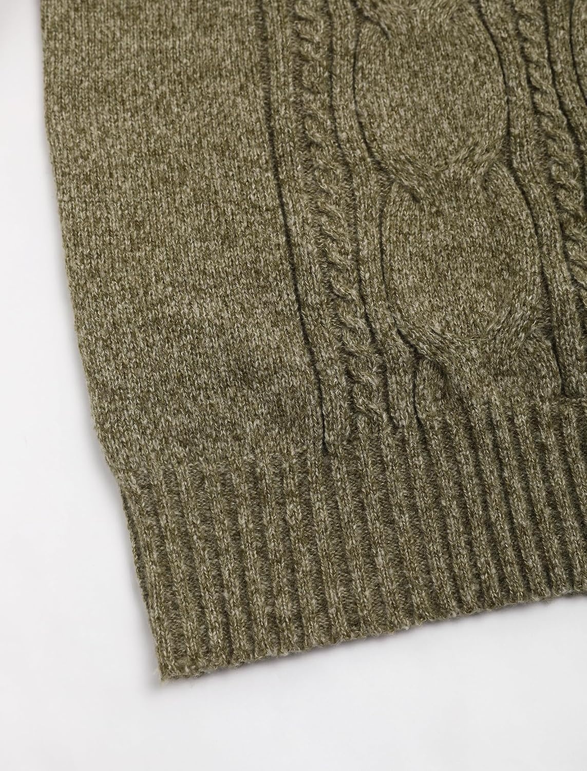 image:imageZAFUL Womens Cable Knit Sweater Dress Oversized Collared Button Mini DressArmy Green