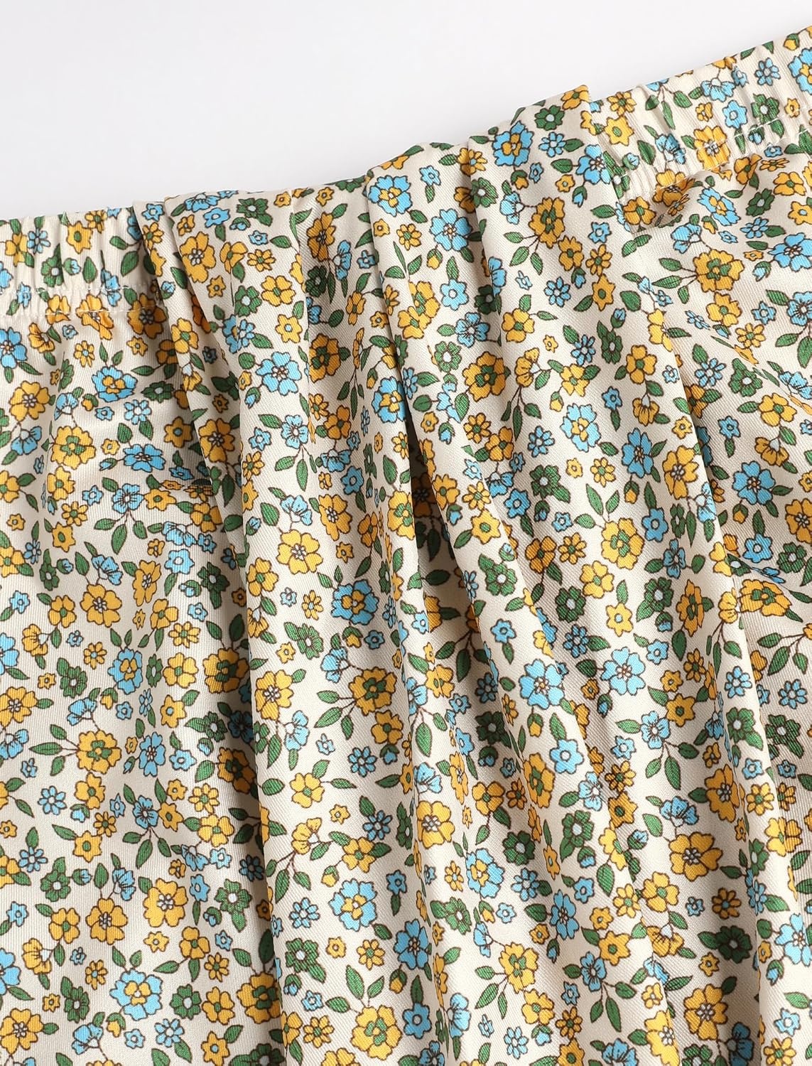 image:imageZAFUL 2 Piece Skirt Sets for Women Crop Top Ruched Maxi Skirt SuitingBfloral Beige