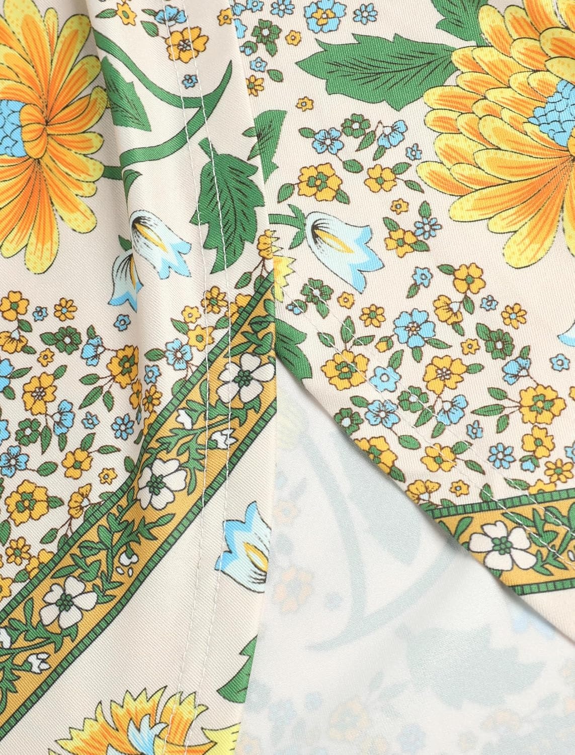 image:imageZAFUL 2 Piece Skirt Sets for Women Crop Top Ruched Maxi Skirt SuitingBfloral Beige