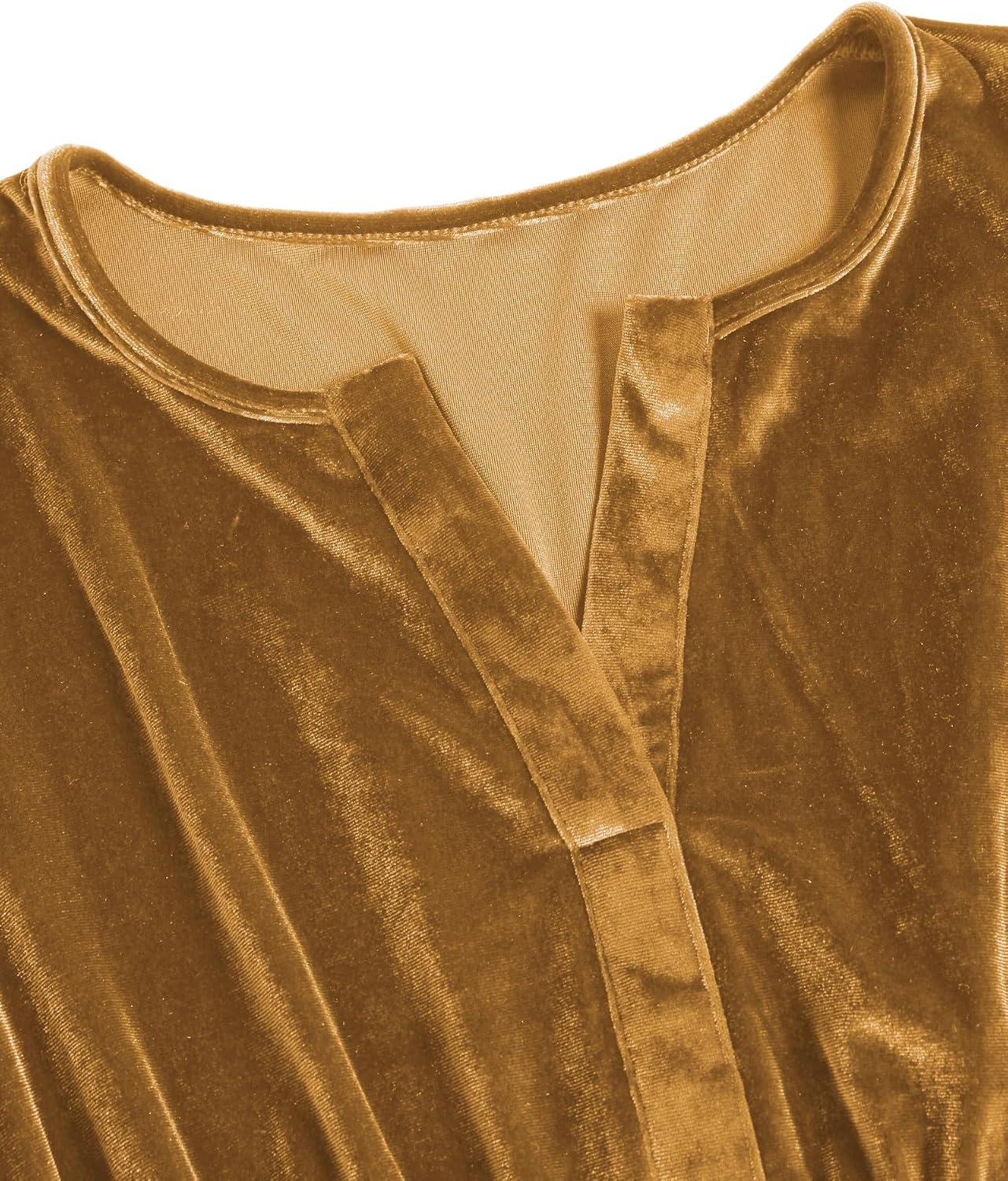 image:imageZAFUL Womens Velvet Dress V Neck Long Sleeve Cocktail Party DressesGold
