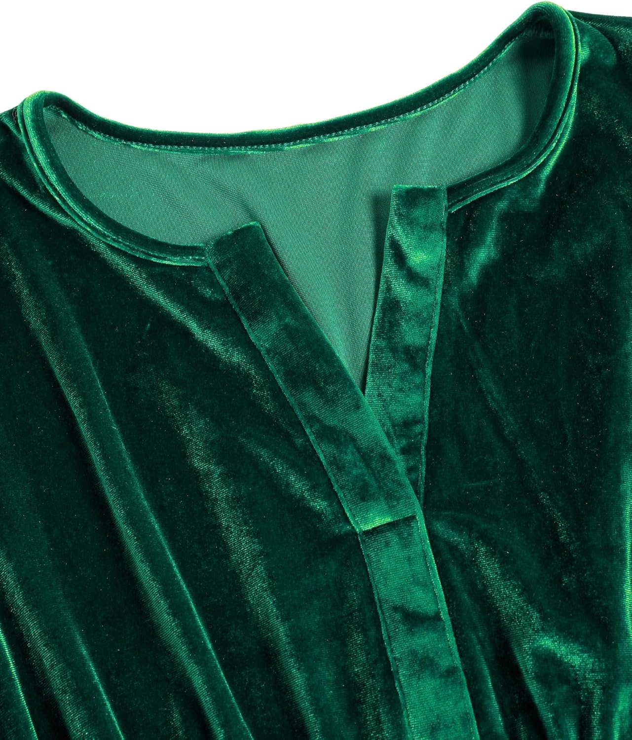 image:imageZAFUL Womens Velvet Dress V Neck Long Sleeve Cocktail Party DressesGreen