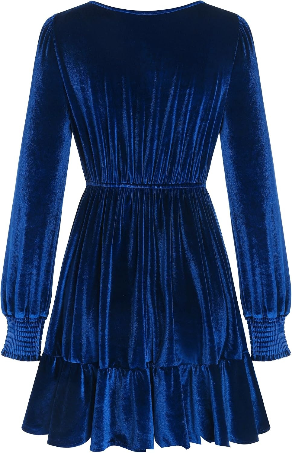 image:imageZAFUL Womens Velvet Dress V Neck Long Sleeve Cocktail Party DressesRoyal Blue