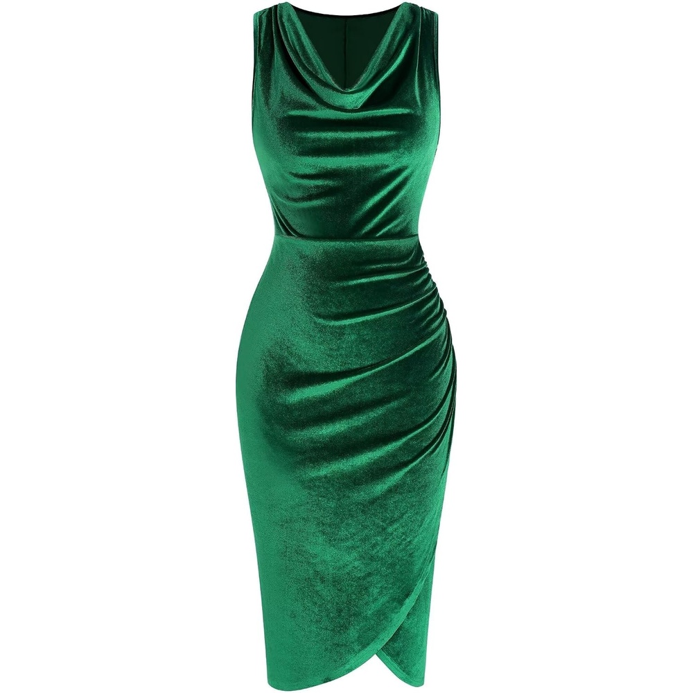 image:imageZAFUL Velvet Cocktail Dresses for Women Wedding Guest Semi Formal DressDark Green