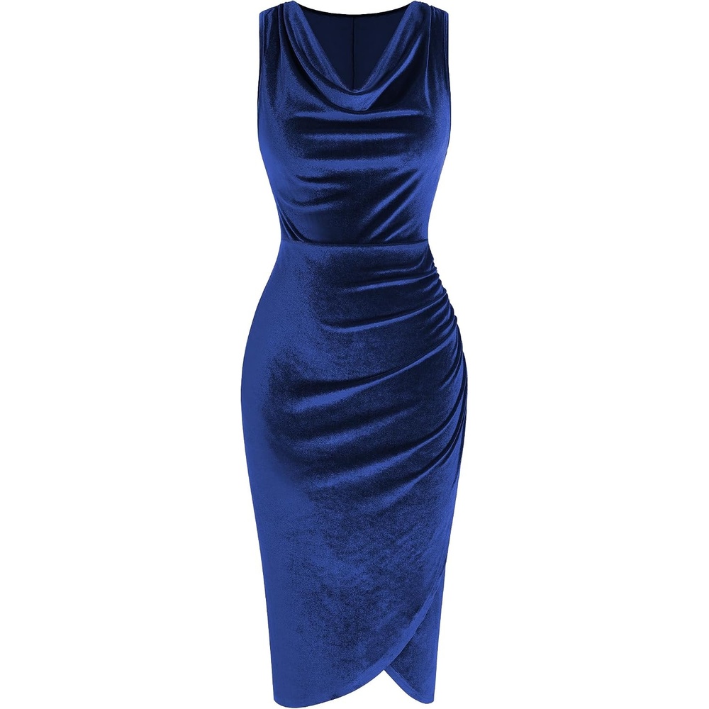 image:imageZAFUL Velvet Cocktail Dresses for Women Wedding Guest Semi Formal DressRoyal Blue