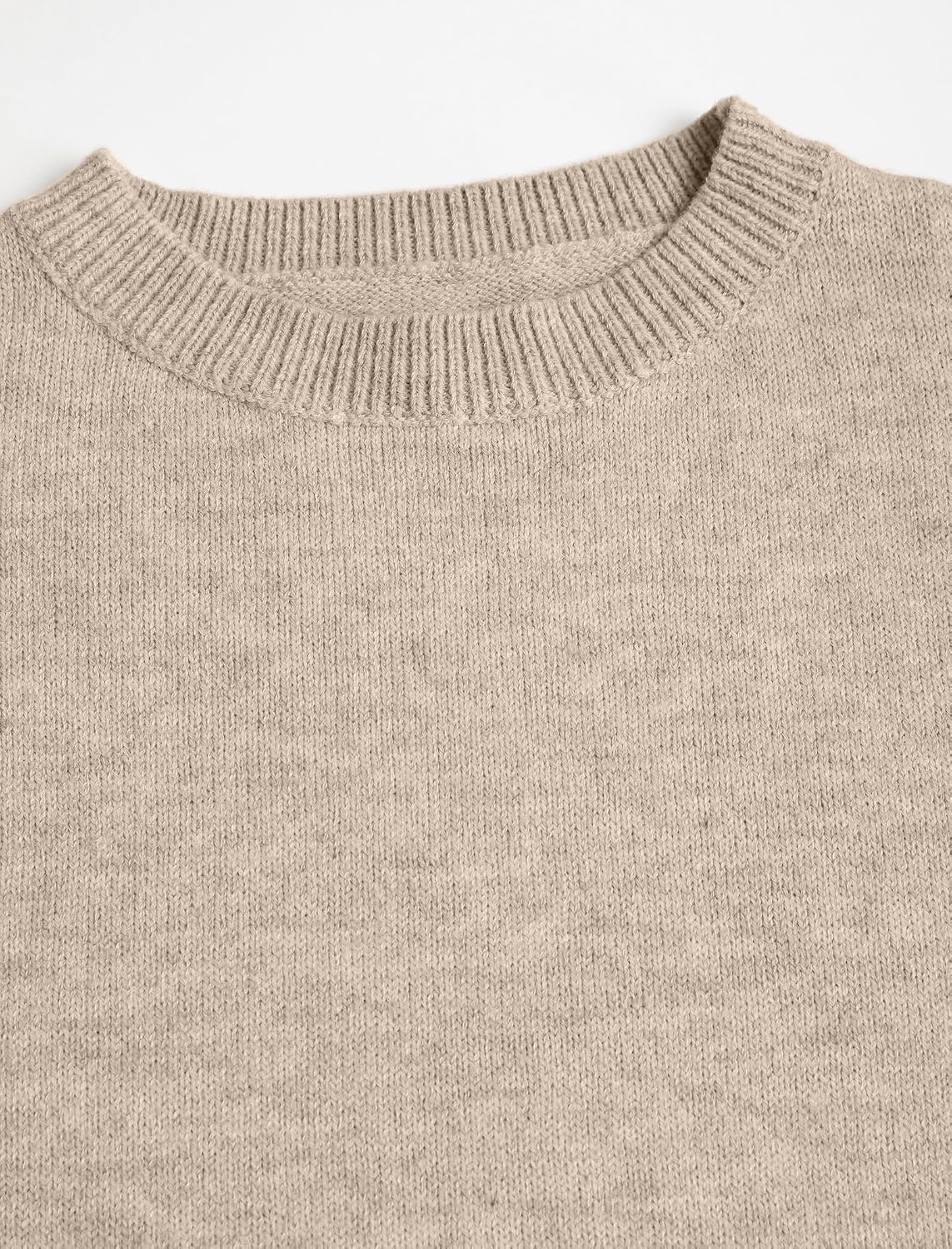 image:imageZAFUL Womens Crew Neck Drop Shoulder Solid Knitted Warm Sweater Pullover1volcanic Gray