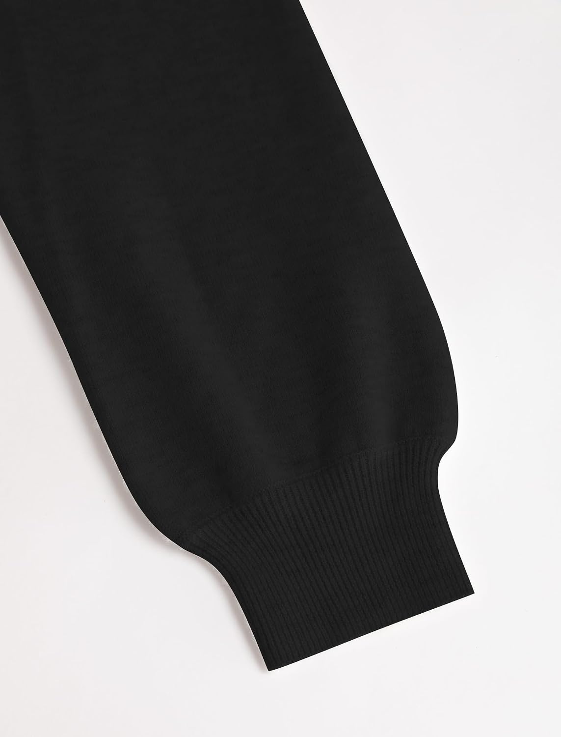 image:imageZAFUL Womens V Neck Wrap Tie Lantern Cinched Lightweight Knitwear Sweater1black