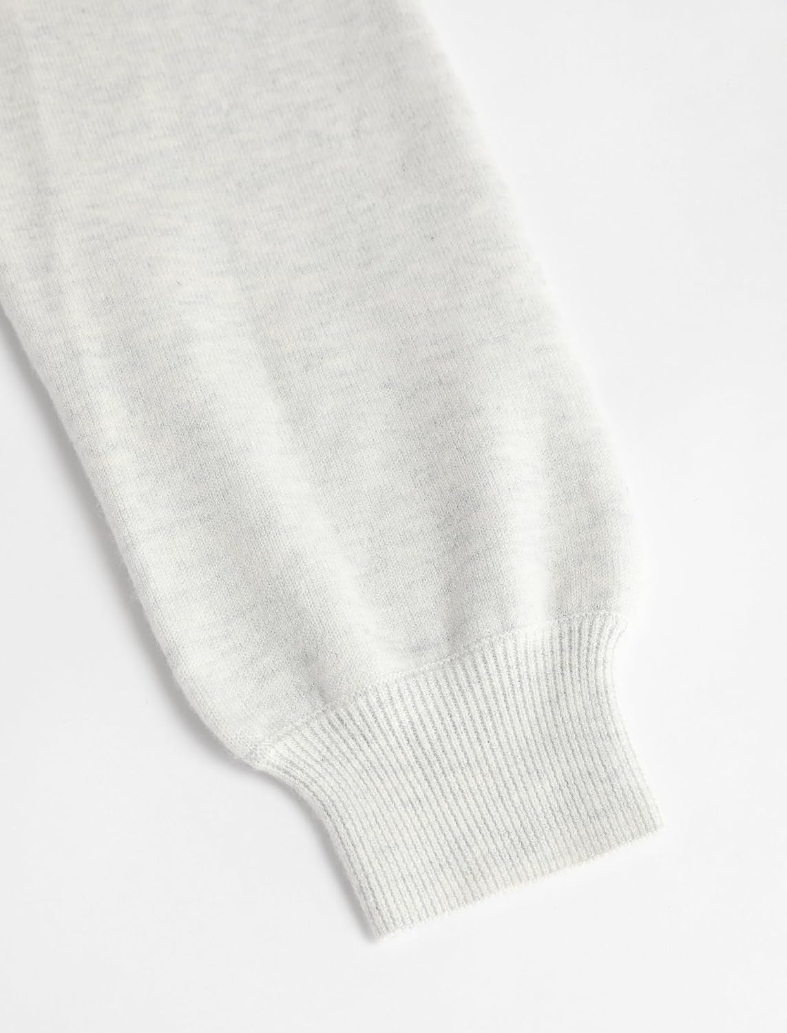 image:imageZAFUL Womens V Neck Wrap Tie Lantern Cinched Lightweight Knitwear Sweater1light Gray