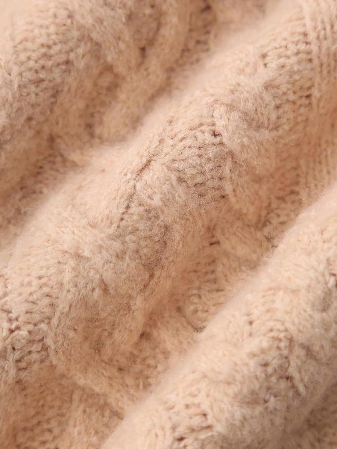 image:imageZAFUL Womens Cable Knit Cold Shoulder Long Sleeve Mini Sweater Dress0khaki