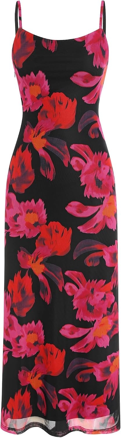 image:imageZAFUL Womens Fall Maxi Dress Mesh A Line Dresses Beach Slip Long SundressPurple