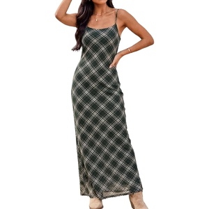 ZAFUL Womens Fall Maxi Dress Mesh A Line Dresses Beach Slip Long Sundress(Black)