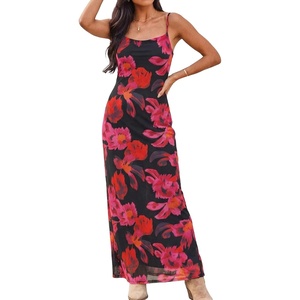 ZAFUL Womens Fall Maxi Dress Mesh A Line Dresses Beach Slip Long Sundress(Purple)