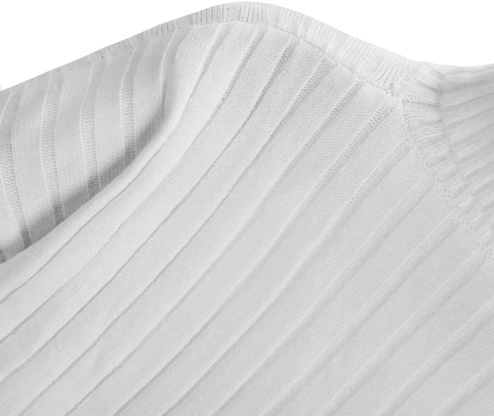 image:imageZAFUL Womens Mock Neck Sweater Long Sleeve Ribbed Knit Cropped Sweater3white