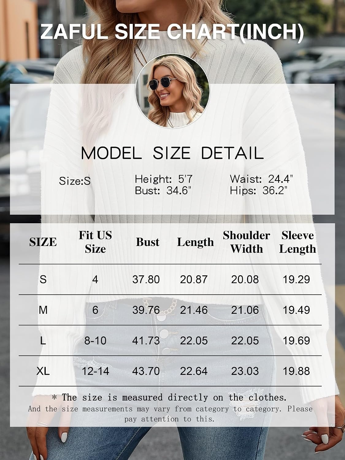 image:imageZAFUL Womens Mock Neck Sweater Long Sleeve Ribbed Knit Cropped Sweater4black