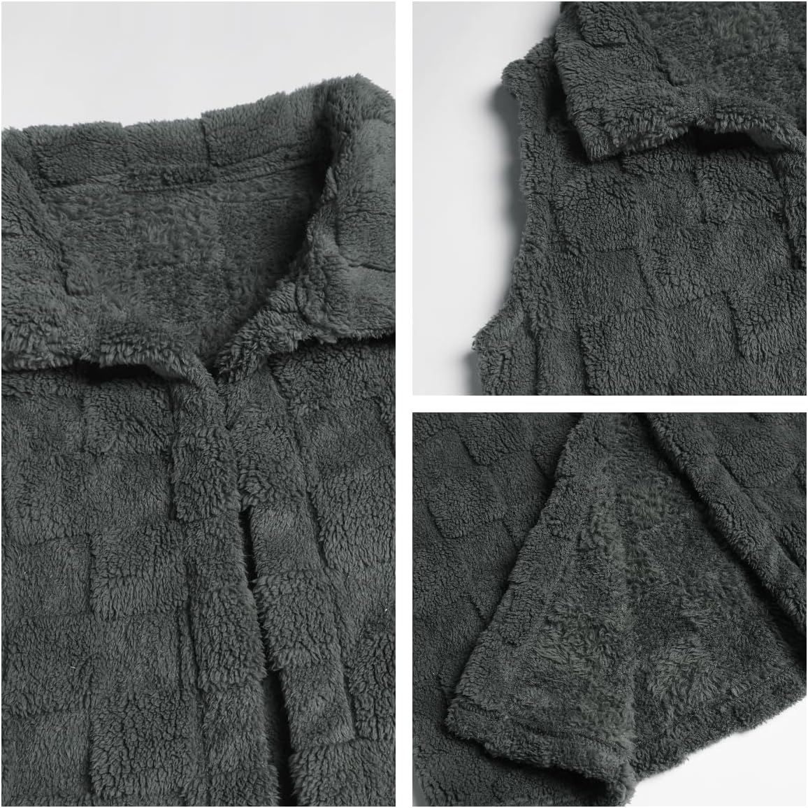 image:imageZAFUL Long Vest for Women Sleeveless Plush Hooded Vest Outerwear Coat4gray