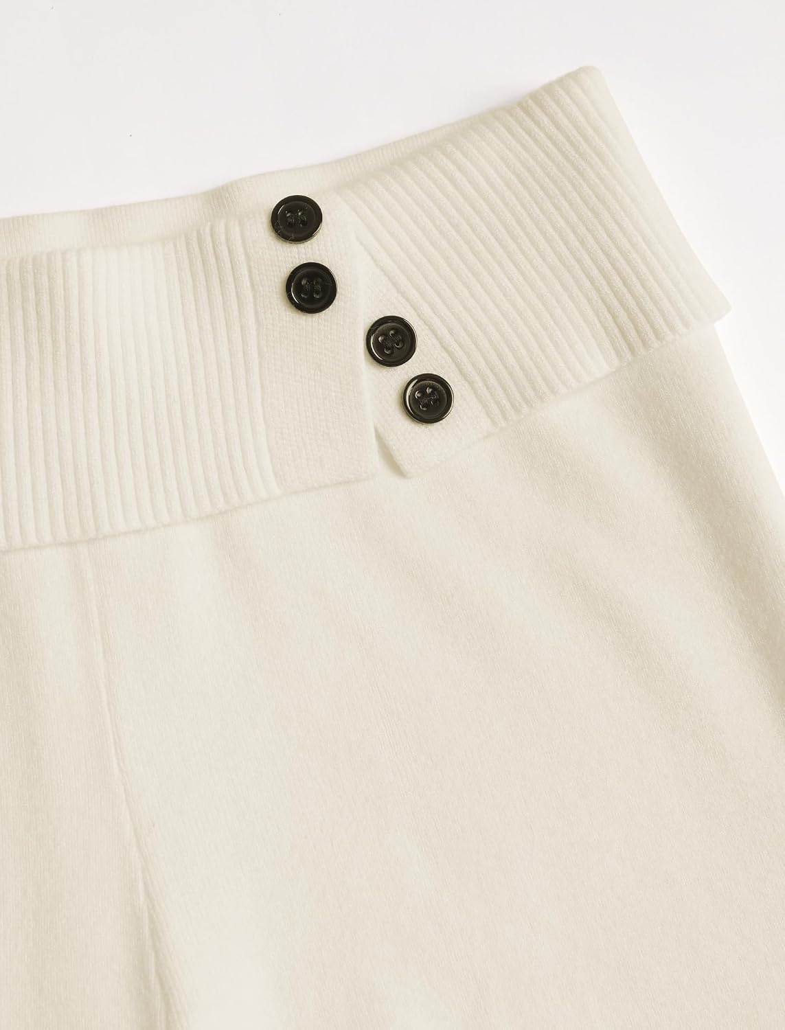 image:imageZAFUL Womens Buttons Wide Leg Core Spun Knit Fall Winter Lounge Pants1beige