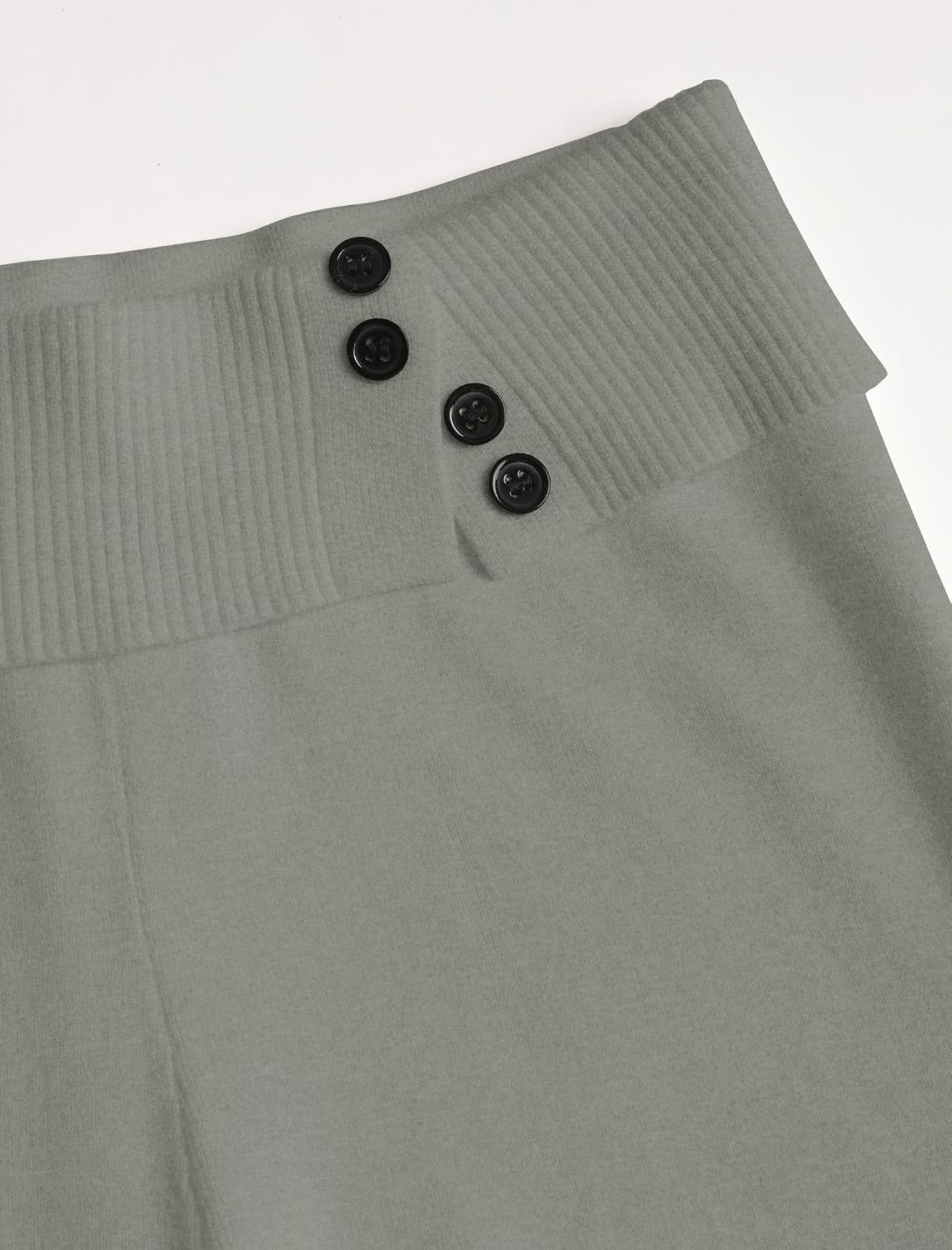 image:imageZAFUL Womens Buttons Wide Leg Core Spun Knit Fall Winter Lounge Pants1gray