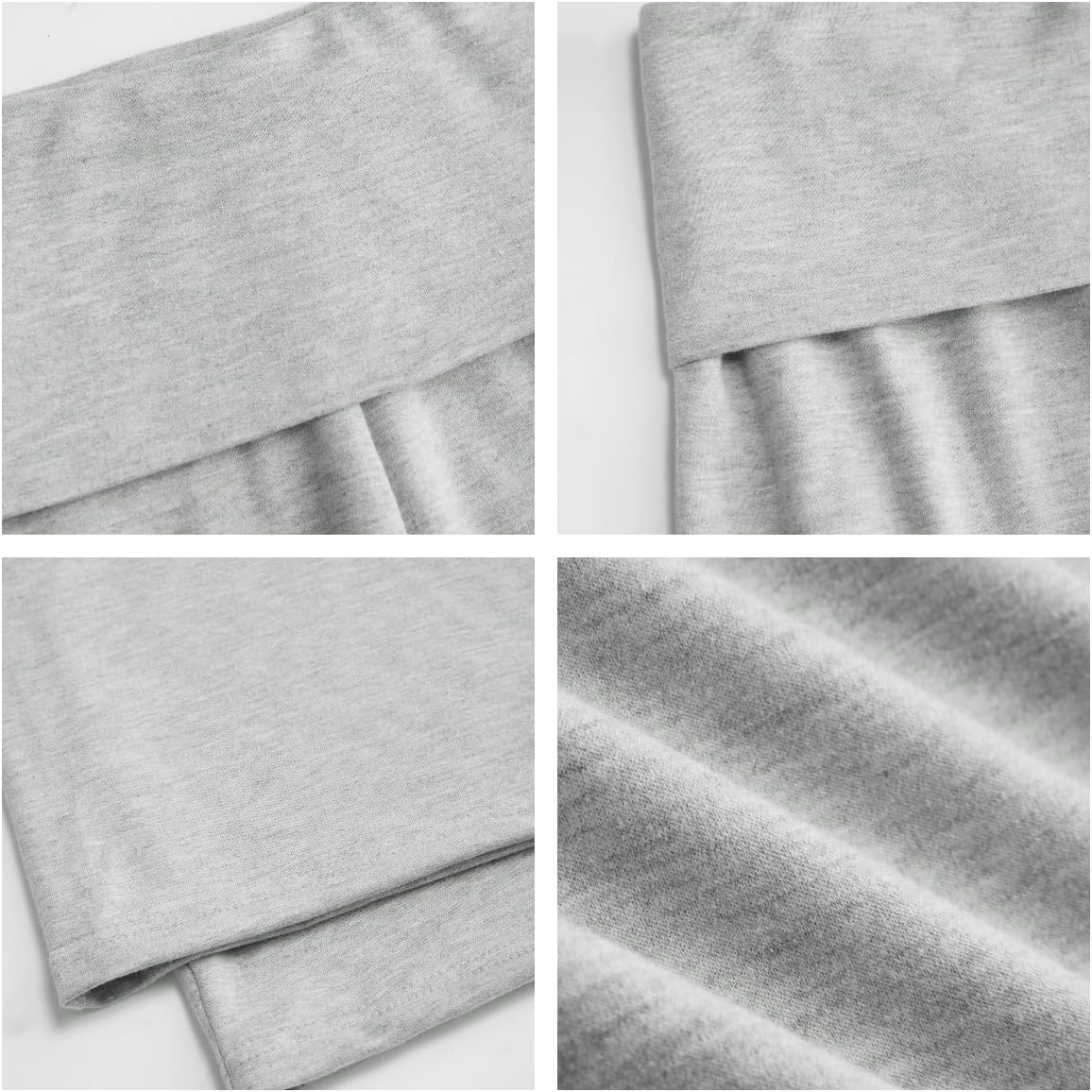 image:imageZAFUL Womens Striped Pants Fold Waist Wide Leg Pants Lounge Pajama Pants3gray