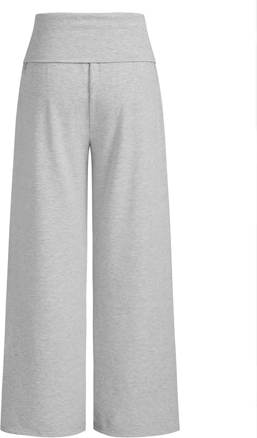 image:imageZAFUL Womens Striped Pants Fold Waist Wide Leg Pants Lounge Pajama Pants3gray
