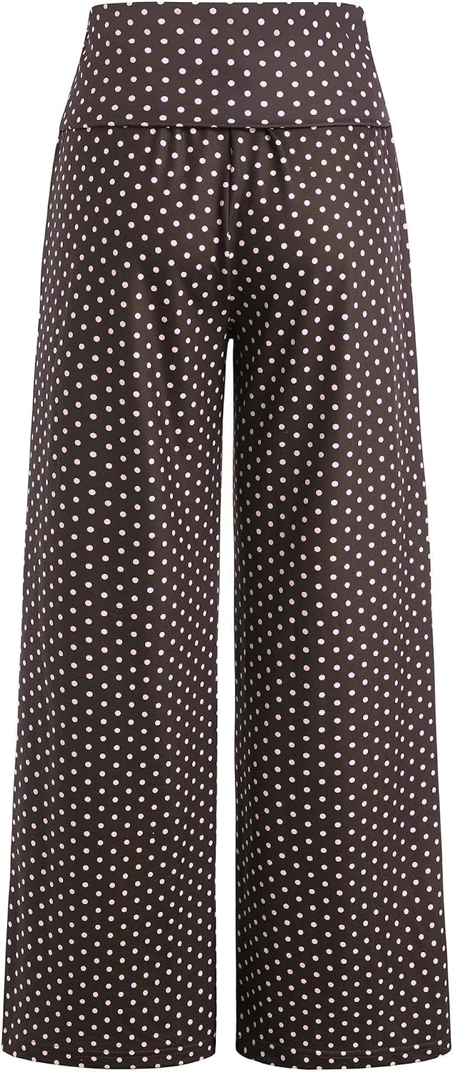 image:imageZAFUL Womens Striped Pants Fold Waist Wide Leg Pants Lounge Pajama Pants3zdot Brown